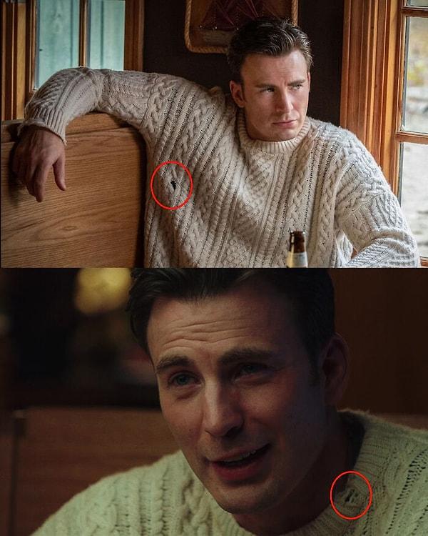 17. 2019 yapımı 'Bıçaklar Çekildi' filmindeki Ransom karakterinin sweatshirtünde bir tane delik var. Bu delik detayı kostüm sorumluları tarafından bilerek yapılmış ve Ransom'un ailesinin maddiyatına karşı gösterdiği saygısızlık ve umursamazlık sembolü olarak kullanılmış.