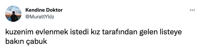 Başka bir liste ise "bir arkadaşım ekolünden" Twitter'da dönmeye başladı.