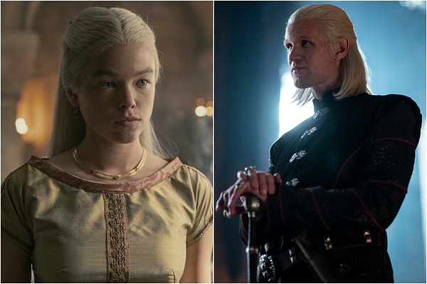 Genç Rhaenyra Targaryen ile Matt Smith'in hayat verdiği Daemon Targaryen karakteri arasındaki enerji de dikkatimizden kaçmadı. Biliyorsunuz ki Targaryen hanesi üyeleri soylarını korumak için akrabalar arasında evlilikler yapıyorlar.