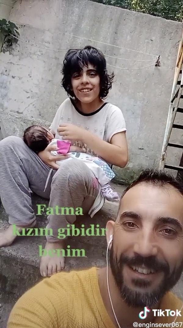 Şimdi ise Ahmet'in yakını olduğu bilinen bir TikTok kullanıcısı engelli Fatma'nın çocuğuyla olan görüntülerini paylaştı.