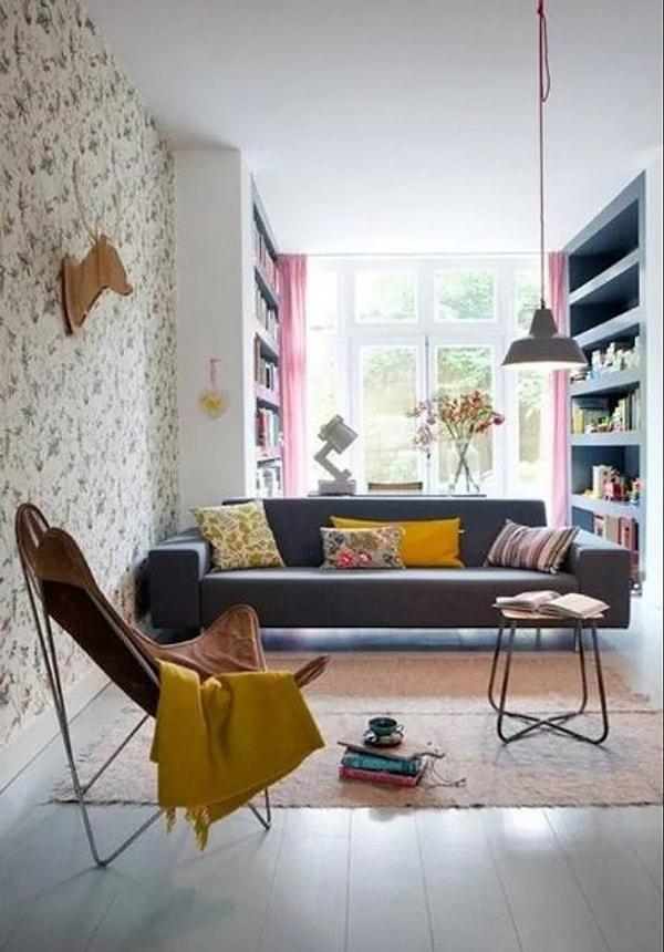 4. Küçük oturma odanızı akıllıca dekore edebilirsiniz.
