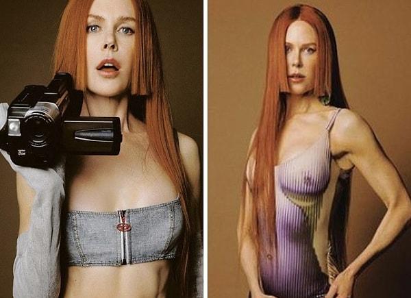 Nicole Kidman da ses getiren son dergi çekiminde bu saç modelini tercih etti.