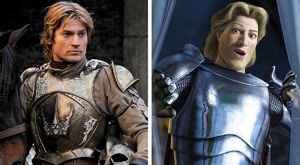 1. Jamie Lannister ve Beyaz Atlı Prens' in kıyafet benzerliği.