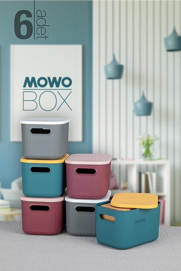 1. Tok renkleriyle evin her köşesinde kullanabileceğiniz kapaklı kutular.