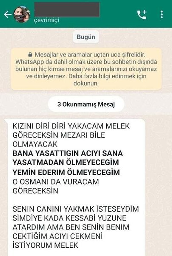 Ölüm tehdidi içeren mesajları paylaştı...