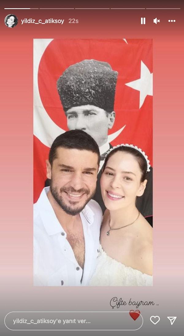 Kına gecesinin ertesi günü Yıldız Çağrı, Instagram hesabında paylaştığı hikaye ile evlendiklerinin mesajını verdi.