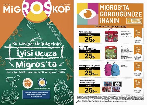46. Migros'ta da okul ürünleri satışta olacak.