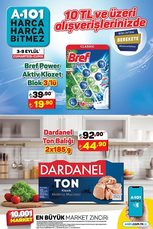 10 TL ve üzeri alışverişlerinizde geçerli olacak indirimler;