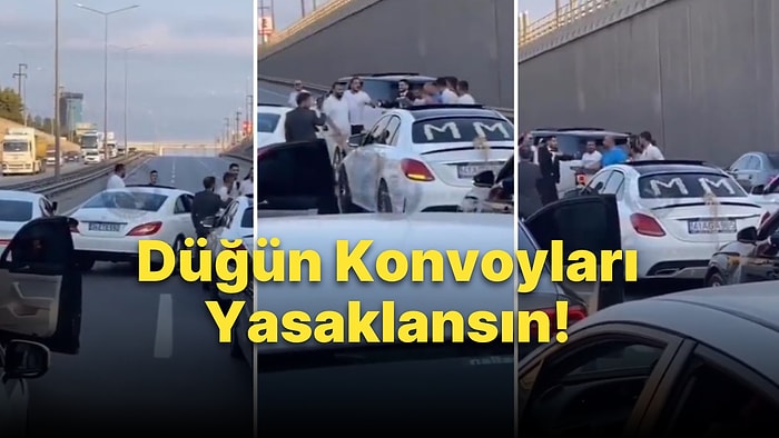 Düğün Konvoyu Magandalığı Bitmiyor! İstanbul'da Yolu Kapatıp Oynadılar