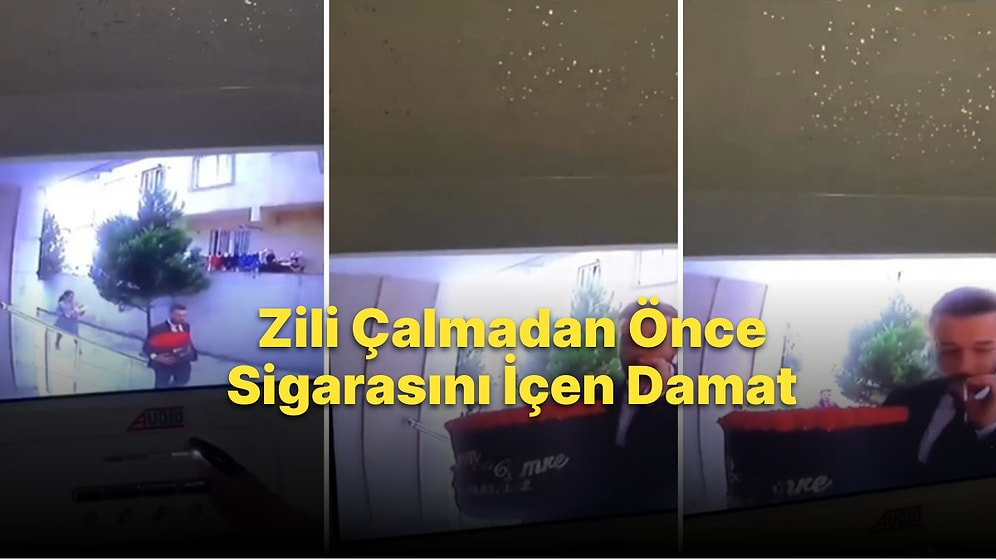 Kız İstemeye Gittiği Eve Girerken Sigarasını Son Ana Kadar İçen Damadın Gündem Olan Görüntüleri