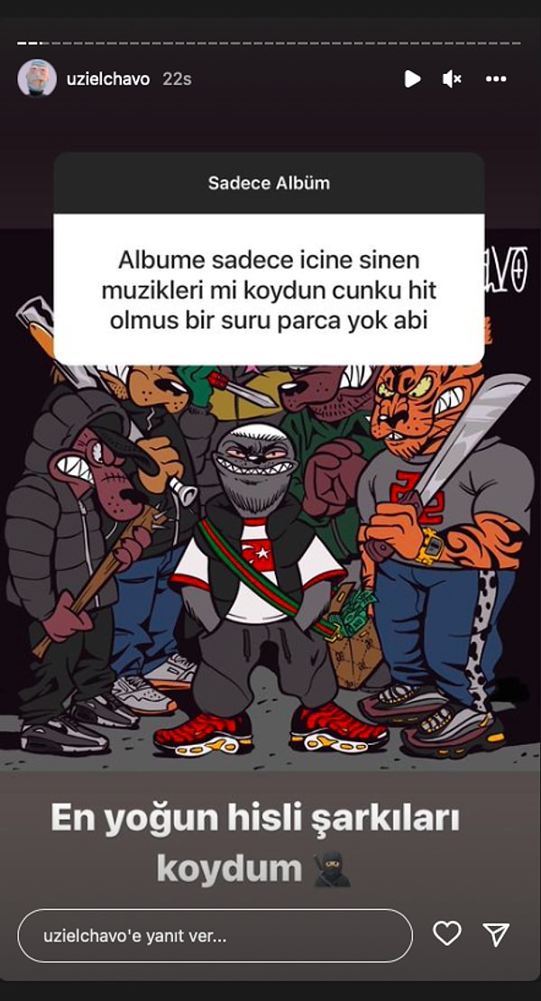 Genel olarak çıktığı her şarkı bir anda patlayan Uzi'nin bu albümde biraz daha sakin olduğunu görüyoruz. Şahsi fikrim olarak ben albümü beğendim... Aralarda hit olacak parçalar var kesinlikle. Ama genel T-Rap/Drill mantığıyla yapıldığı için biraz daha altyapı odaklı olmuş...