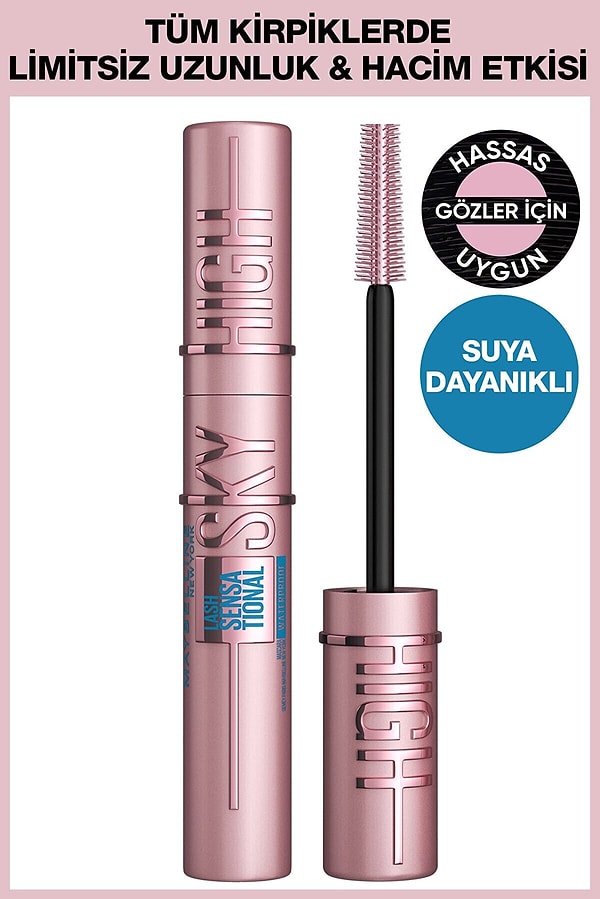 3. Maybelline New York Lash Sensational Sky High Suya Dayanıklı Waterproof Maskara