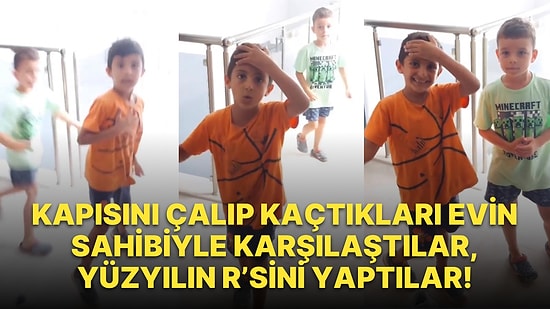 Kapısını Çalıp Kaçtıkları Evin Sahibini Karşılarında Gören Çocukların Efsane Bir Şekilde R Yaptıkları Anlar