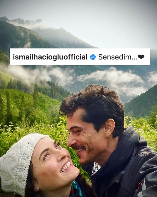 Dün sevgilisiyle romantik bir karesini sosyal medya hesabından paylaşan İsmail Hacıoğlu, bu fotoğrafa "Sensedim" notunu düştü.