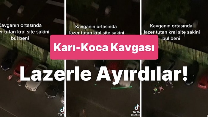 Aldatan Kocasına Sokak Ortasında Saldıran Kadını Ayırmak İçin Lazer Tutan Kişinin Gündem Olan Anları