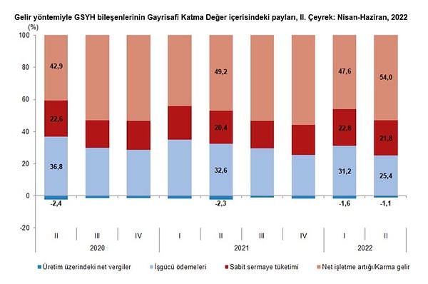 Türkiye'nin büyümesinde gelir adaletsizliği problemiyse yadsınamaz düzeyde bulunuyor. Bu gerçek 2 yıl içinde yüzde 36,8'den yüzde 25,4'e gerileyen bir sabit gelirli payını vurguluyor.