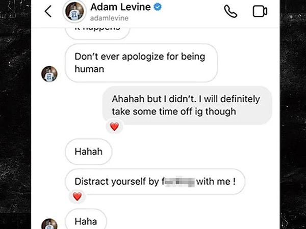Pek çok kadın, Adam Levine'dan gelen özellikle cinsel içerikli mesajları paylaştı.