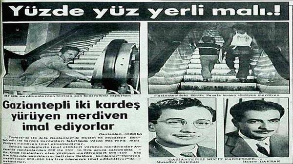 Türkiye'nin ilk yürüyen merdiveni ve gerçekleşen kazalar.