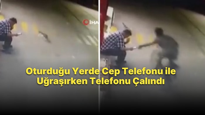 Cep Telefonuyla Uğraşırken Bisikletli Birisi Tarafından Telefonu Elinden Çalışan Vatandaş