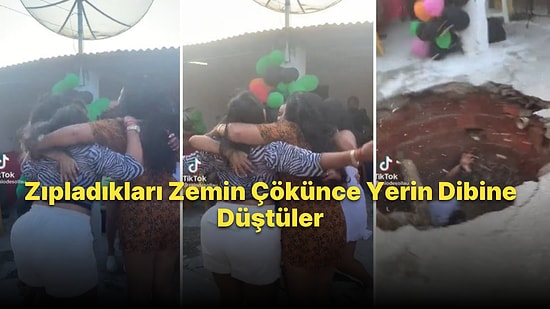Zıplayarak Dans Eden Gençlerin, Zeminin Çökmesi ile Yerin Dibine Girdikleri Korkunç Anlar