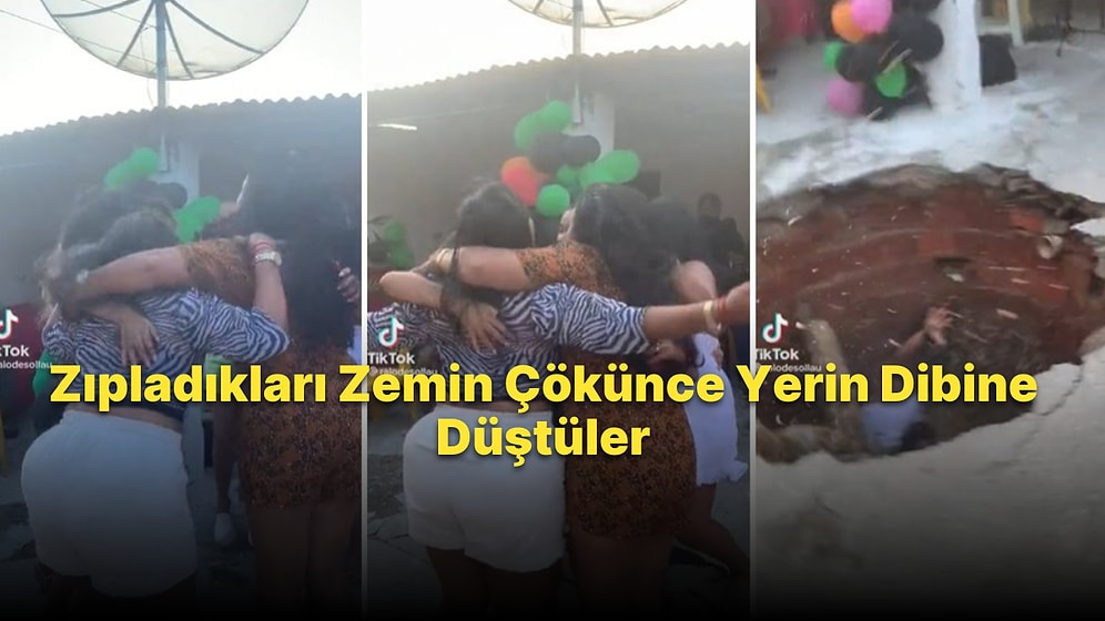 Zıplayarak Dans Eden Gençlerin, Zeminin Çökmesi ile Yerin Dibine Girdikleri Korkunç Anlar
