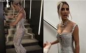 Ассистент Ким Кардашьян поделилась видео со звездой, которая не может передвигаться в платье от Dolce & Gabbana