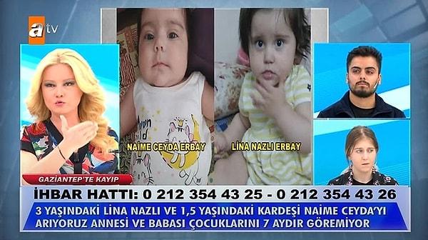 Geçtiğimiz Eylül ayında Melissa ve Abdurrahman, 1.5 yaşındaki Naime ve 3 yaşındaki Lina isimli kızlarının kaçırıldıklarını belirterek Müge Anlı'ya katıldı.
