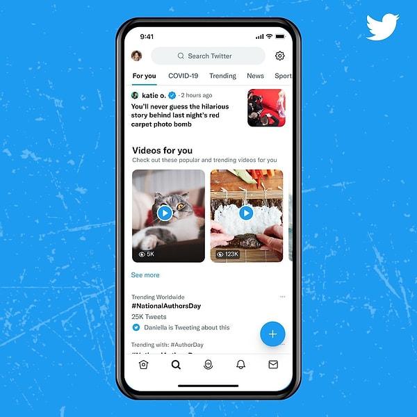 Twitter TikTok tarzı video gösteriminin yanı sıra kullanıcıları daha fazla video izlemeye teşvik edecek yeni bir değişiklik üstünde de çalışıyor. Platformun Keşfet sayfasında video tavsiyelerini gösterdiği yeni bir bölüm test edilmeye başlandı..