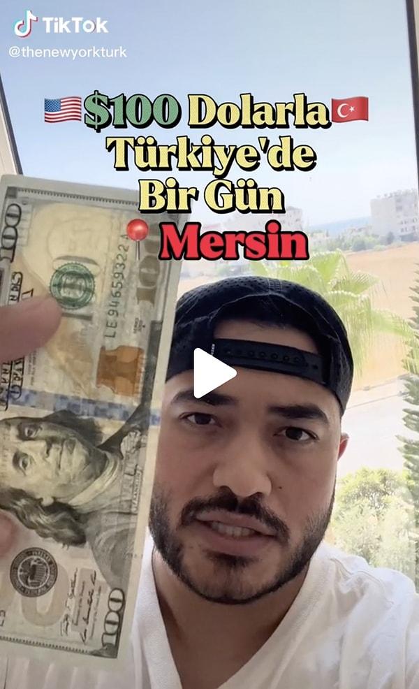 Dolarla Türkiye'de neler yapabileceğine dair konseptlerle videolar çeken TheNewYorkTurk adlı TikTok kullanıcısı, yepyeni bir TikTok videosuna imza attı.