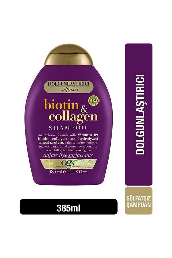 9. OGX - Dolgunlaştırıcı Biotin & Kolajen Sülfatsız Şampuan