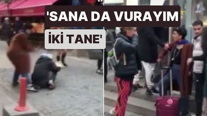 Sokaktaki Vatandaşlara Çantasıyla Saldırdı: 'Sana da Vurayım İki Tane'