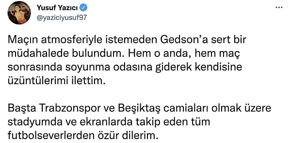 Yusuf Yazıcı maçın ardından sosyal medya hesabından şunları paylaştı: