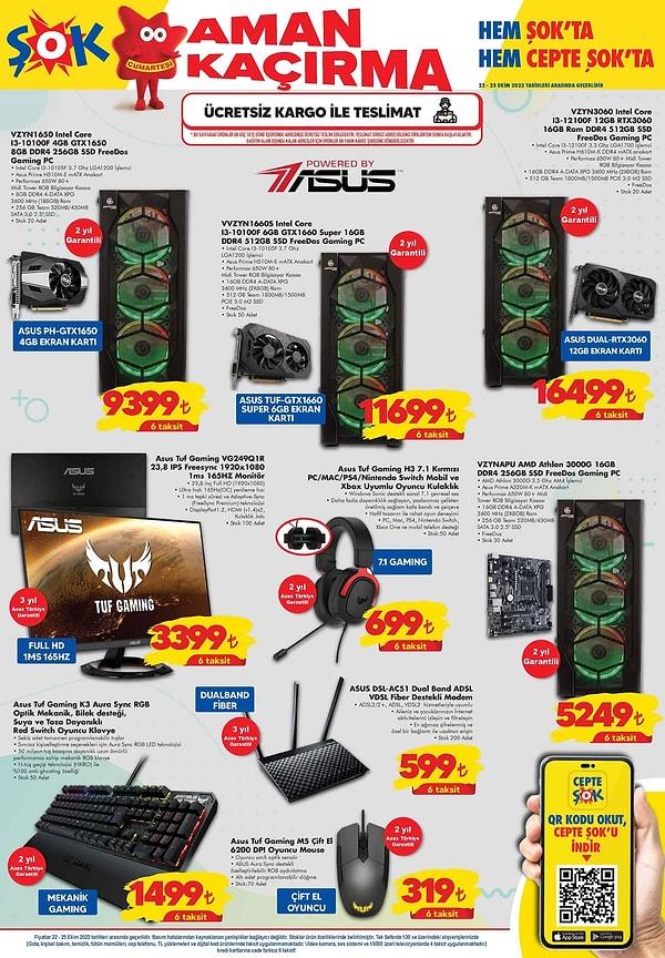 ASUS Full HD Gaming Monitör 3,399 TL.