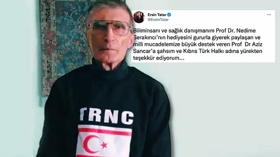 Aziz Sancar'dan KKTC'ye Tişörtlü Destek