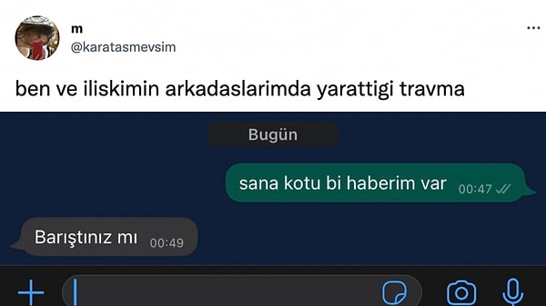 1. Nasıl bir ilişkiniz olduysa artık...