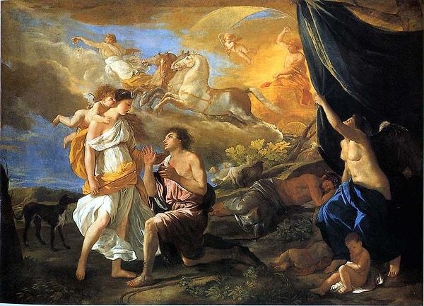 17. ve 18. yüzyıllara ilerlerken rengin kendisi asıl sahneyi almaya başladı. Nicolas Poussin de tıpkı ardından geldiği Titian gibi renkleri çarpıcı bir şekilde resmediyordu.