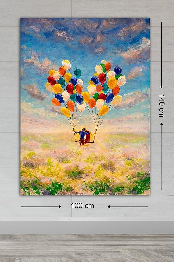 11. Dev boyutlu dekoratif tablo balonlarla sizi havalara uçuracak, evinize şans ve mutluluk getirecek.