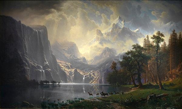 68. 1868: "Among the Sierra Nevada Mountains", Albert Bierstadt