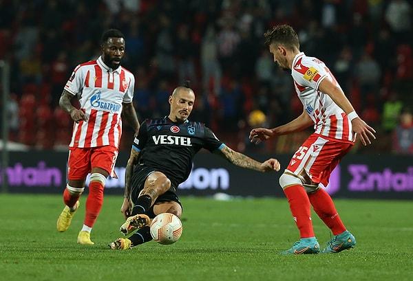 Trabzonspor'un tek golü Anastasios Bakasetas'tan gelirken, Trabzonspor'un Avrupa'da bin 161 günlük deplasman zaferi hasreti de devam etti.