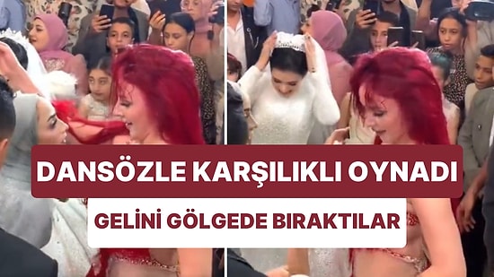 Düğünde Dansözle Karşılıklı Dans Eden Kadının, Gelini Gölgede Bıraktığı Gündem Olan Görüntüler