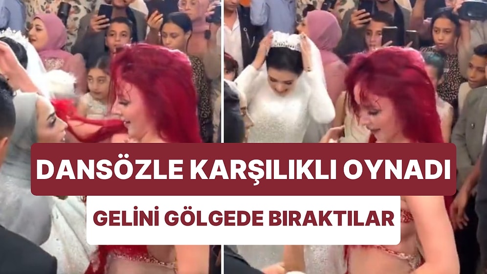 Düğünde Dansözle Karşılıklı Dans Eden Kadının, Gelini Gölgede Bıraktığı Gündem Olan Görüntüler