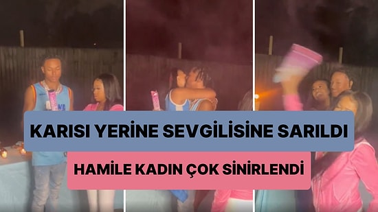 Cinsiyet Öğrenme Partisinde Karısı Yerine Sevgilisine Sarılan Adam, Karısını Fena Sinirlendirdi