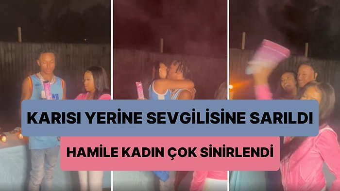 Cinsiyet Öğrenme Partisinde Karısı Yerine Sevgilisine Sarılan Adam, Karısını Fena Sinirlendirdi