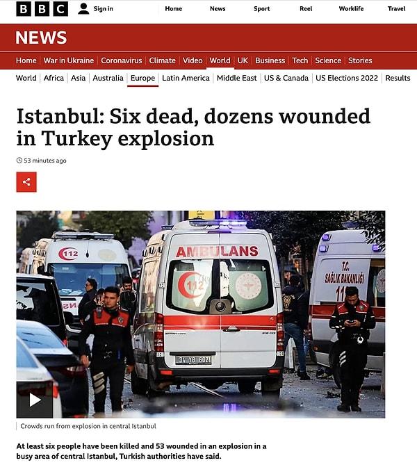 5. BBC: "İstanbul: Türkiye'deki patlamada altı ölü, düzinelerce yaralı"