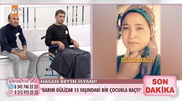 Kahramanmaraş'tan programa gelen Hasan Bey, "23 yaşındaki karım 15 yaşındaki Şahin'le kaçtı" iddiasıyla Esra Erol'dan yardım istedi.