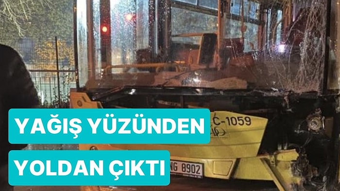 Kayganlaşan Yol İETT Otobüsüne Kaza Yaptırdı