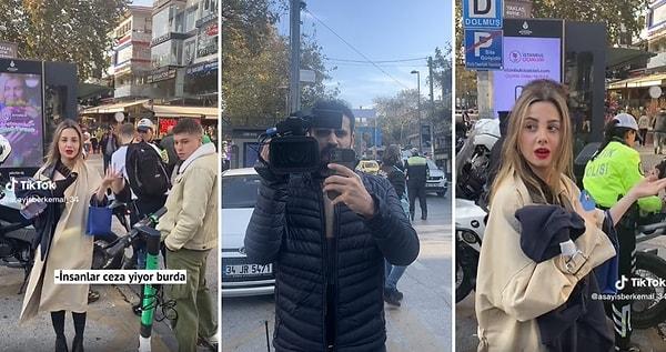Bağdat Caddesi'nde yaşanan olayda, kendisini kaydeden muhabiri kaydeden Zeynep Sürmeli, 'Siz neyi çekiyorsunuz? İnsanlar ceza yiyor burada' dedi.