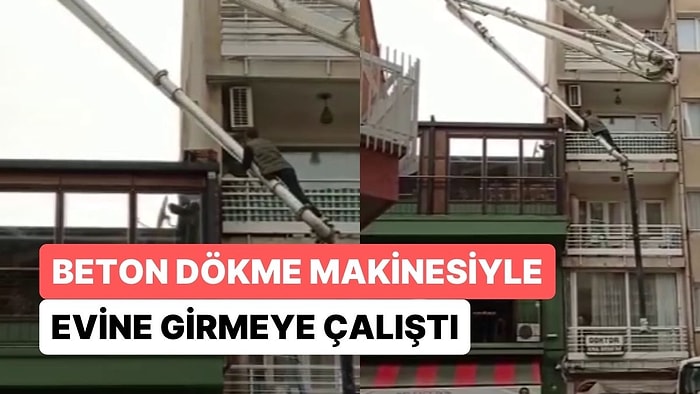 Anahtarını Unutan Kişi, Evine Beton Dökme Makinesiyle Girmeye Çalıştı