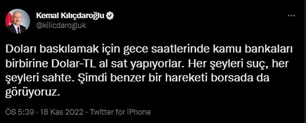 Geçen günlerde CHP Genel Başkanı Kemal Kılıçdaroğlu, Borsa İstanbul'da yaz mevsimindeki gelişmelerin ardından son haftalarda da rekorlar eşliğindeki yükseliş için bir paylaşım yapmıştı.