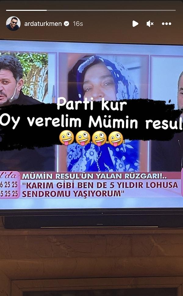 Yeni baba olan Türkmen,  "Parti kur oy verelim Mümin Resul" dedi.